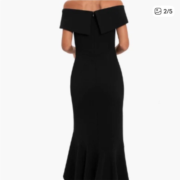 Xscape Black Off-Shoulder High-Low Ruffle Dress - Picture 2 of 6